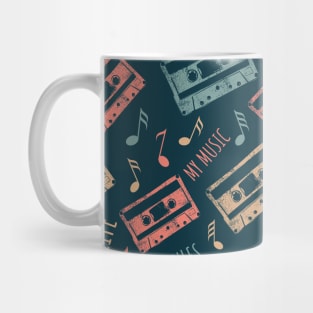 Retro Cassette Tapes - Analog Vibes, Digital Hearts. My life, my rules, my music Pattern Mug